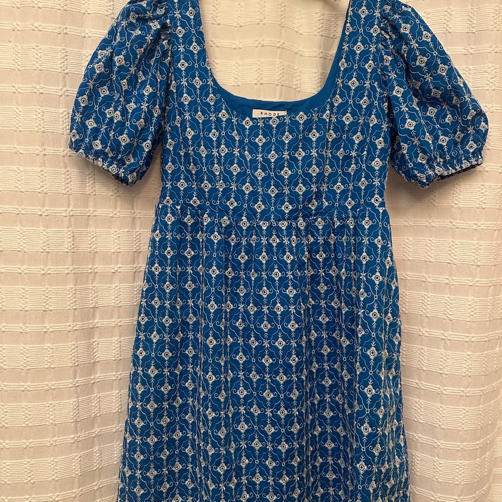 RHODE Vibrant Blue Dress with White Accents